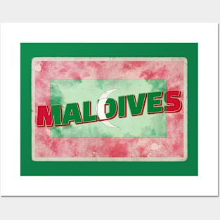 Maldives Vintage style retro souvenir Posters and Art